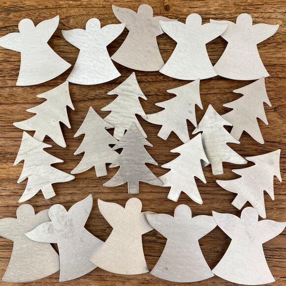 20 Silver Colored Holiday Metal Cutouts for your Holiday Project - Picture 2 of 13